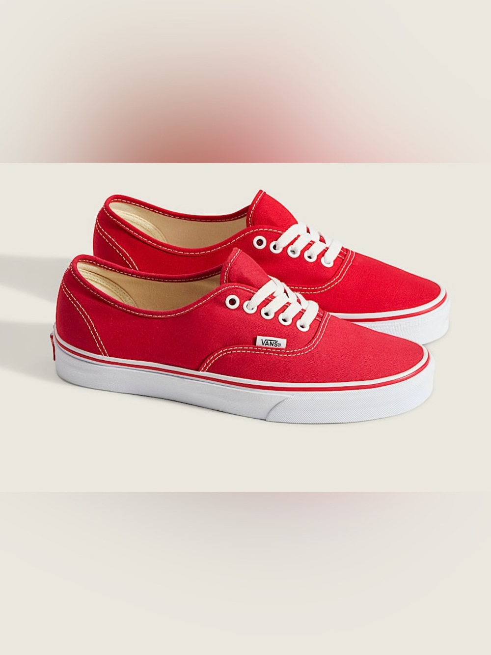 Vans Authentic Low-Top Canvas Sneaker - Red Men’s 8 Women’s 9.5 Red NWT